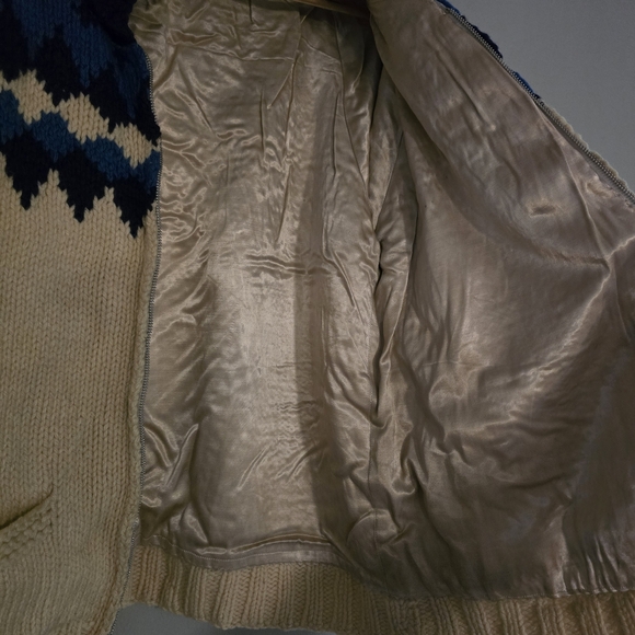 Handmade Vintage Canadian Chunky Knit Cowichan Style Sweater, Large - Picture 10 of 16